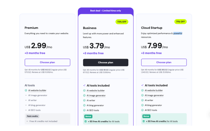 Hostinger Pricing